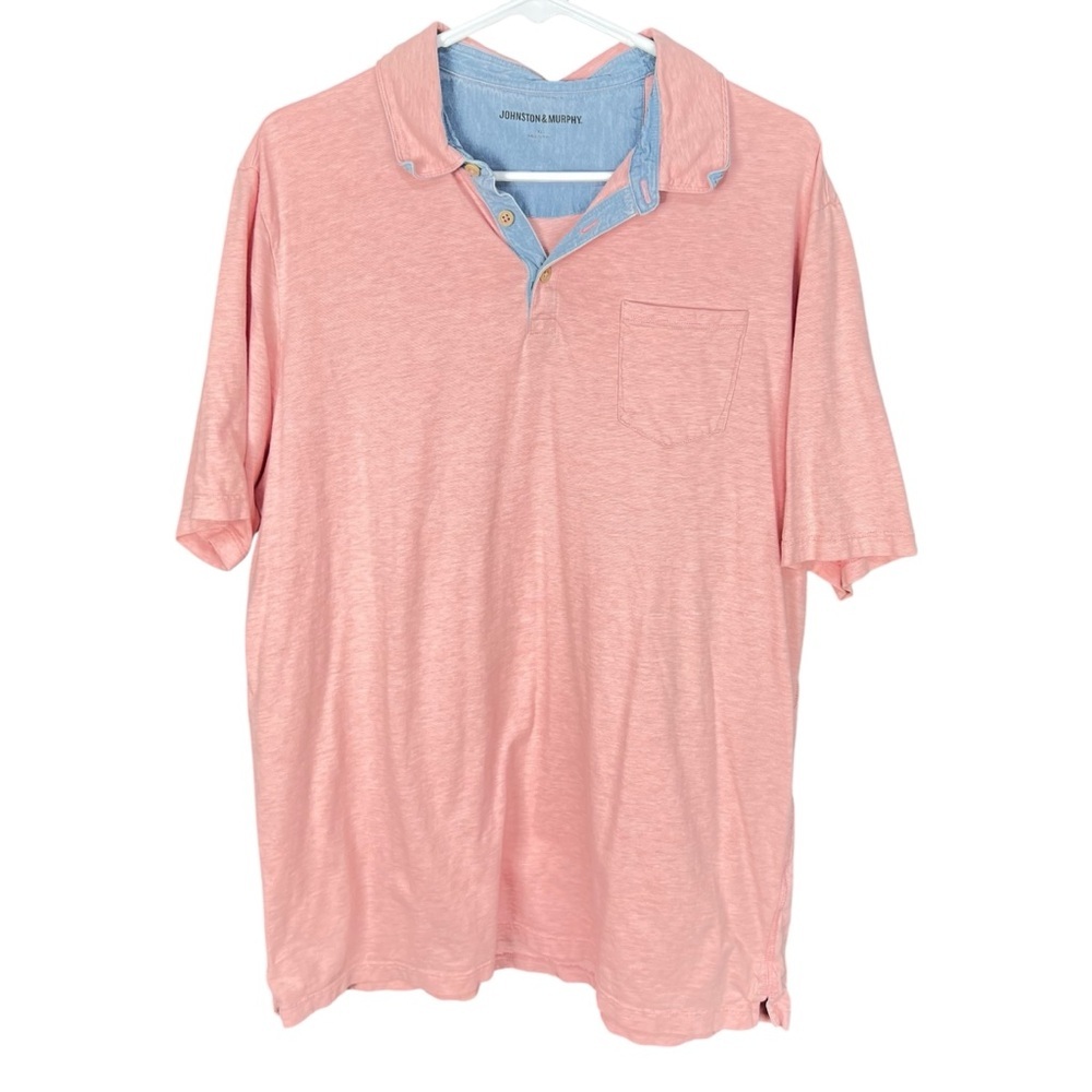 Johnston & Murphy Pink Polo Cotton Shirt Men’s Size XL